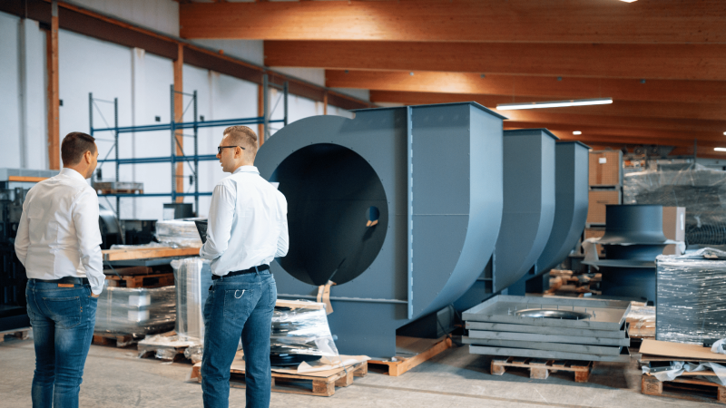 Vor Ort in der Fertigungshalle der DLK Ventilatoren GmbH