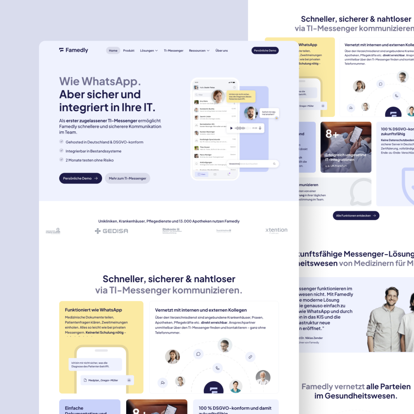 Famedly: SaaS-Website für den ersten TI-Messenger