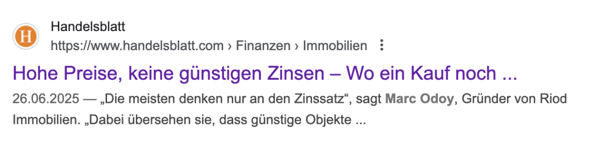 Das Highlight war eine ausführliche Erwähnung im Handelsblatt