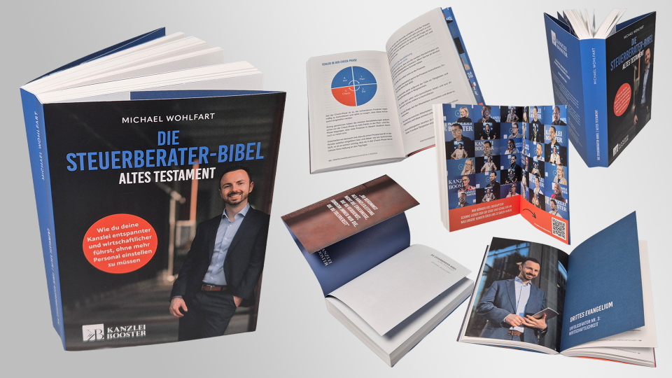 Das Cover der Steuerberater-Bibel zeigt den Autor und Inhalte des Buches.