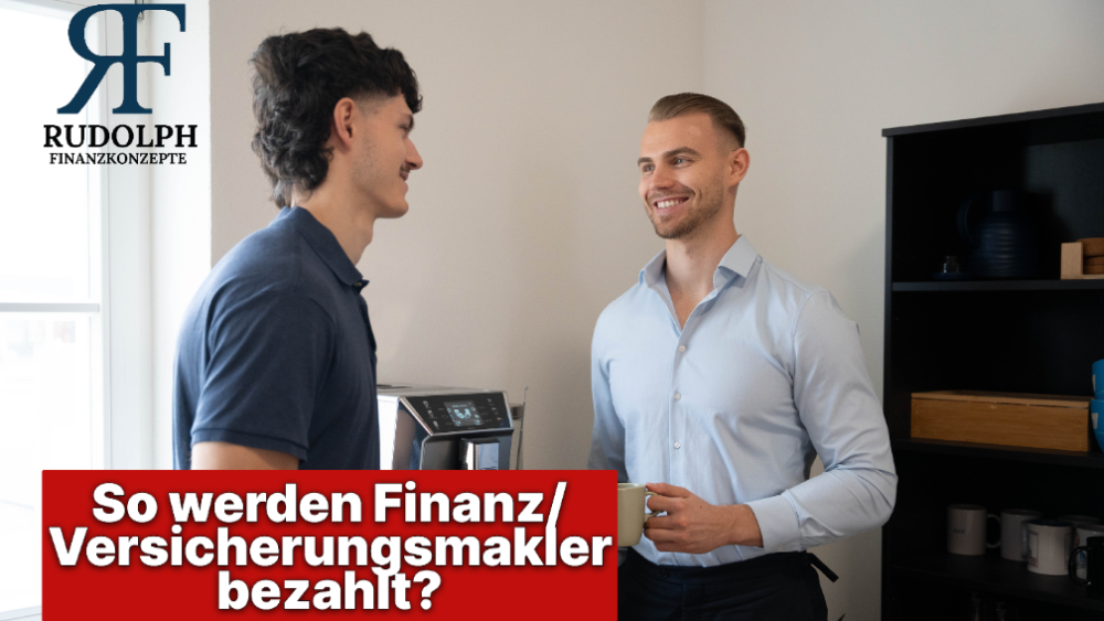Zwei Männer diskutieren über die Bezahlung von Finanz- und Versicherungsmaklern.