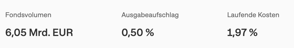 Auszug: Fondskosten DWS Zukunftsstrategie Quelle: Onvista.de