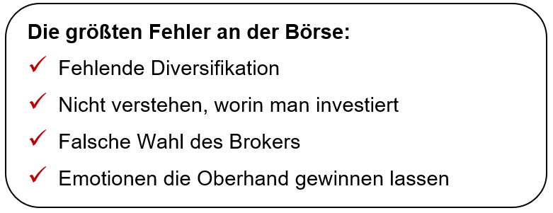 Diese Fehler solltest du an der Börse vermeiden
