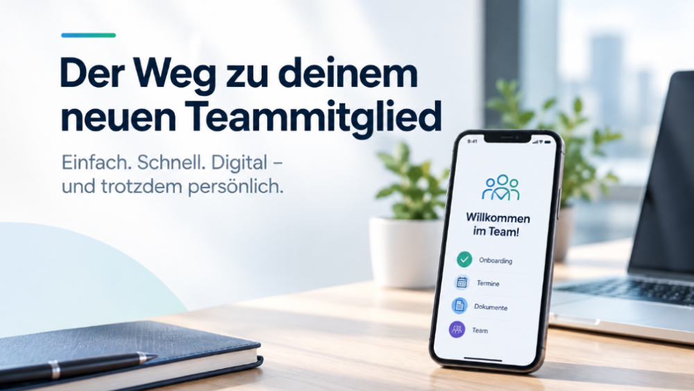 Illustration eines automatisierten Bewerbungsprozesses auf einem Smartphone.