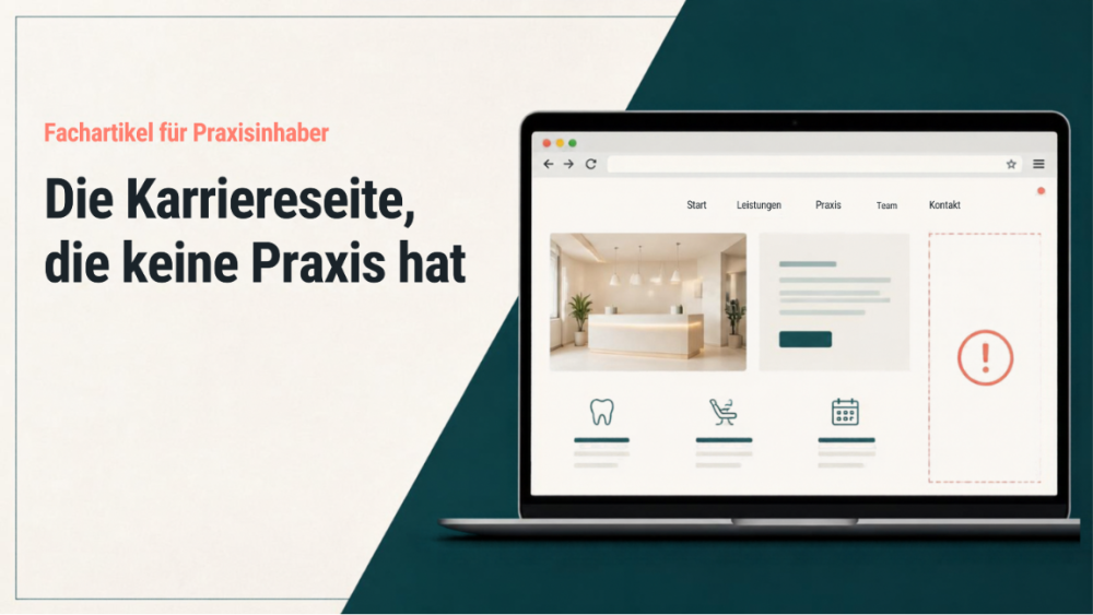 Beispiel einer Karriereseite für Praxen mit Design-Elementen.