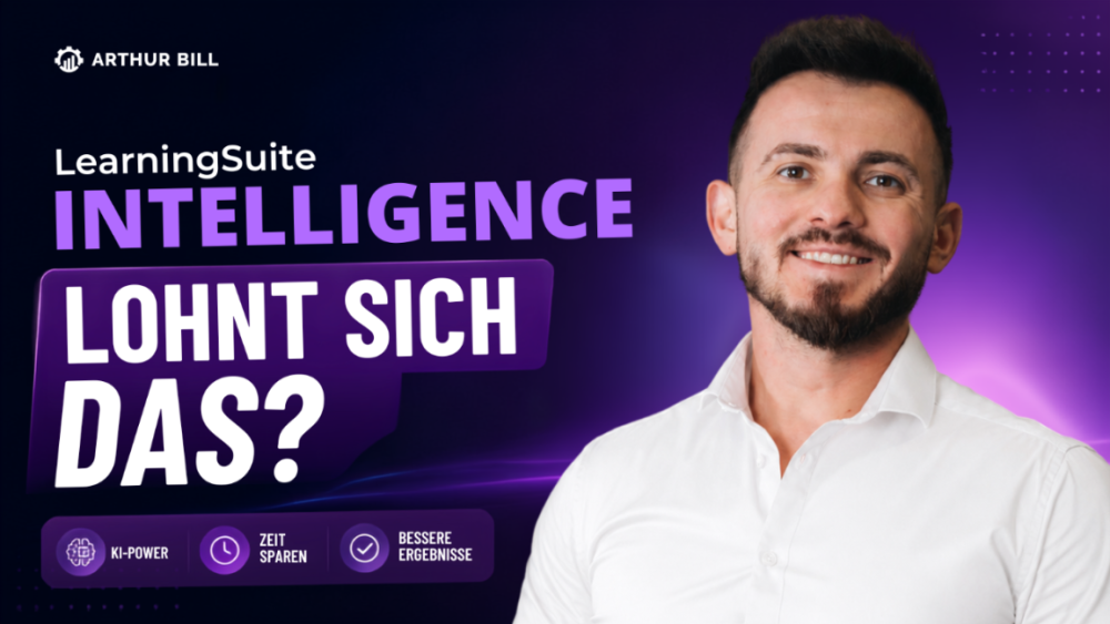 Mann in weißem Hemd mit Hintergrund zur LearningSuite Intelligence, die sich lohnt.