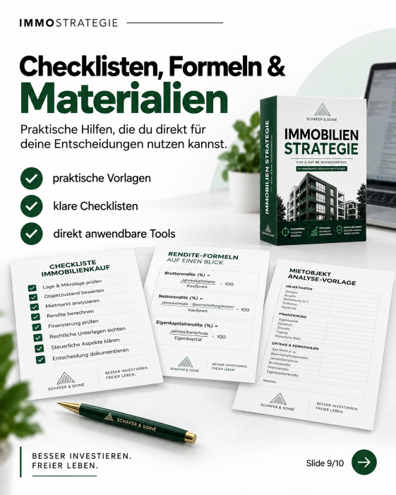 Checklisten und Materialien zur Immobilienstrategie für Investoren.