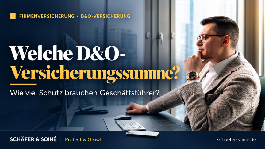 Ein Geschäftsmann denkt darüber nach, welche D&O-Versicherungssumme benötigt wird.