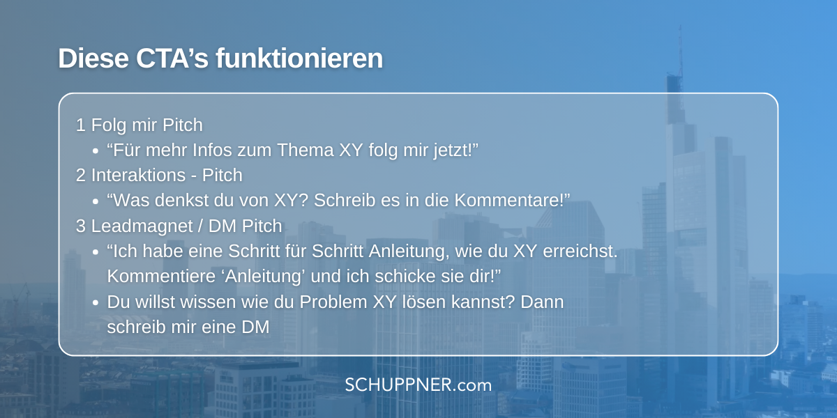 Diese CTA's kannst du für deine Reels anwenden.&nbsp;