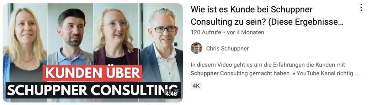Praxisbeispiel von Schuppner Consulting