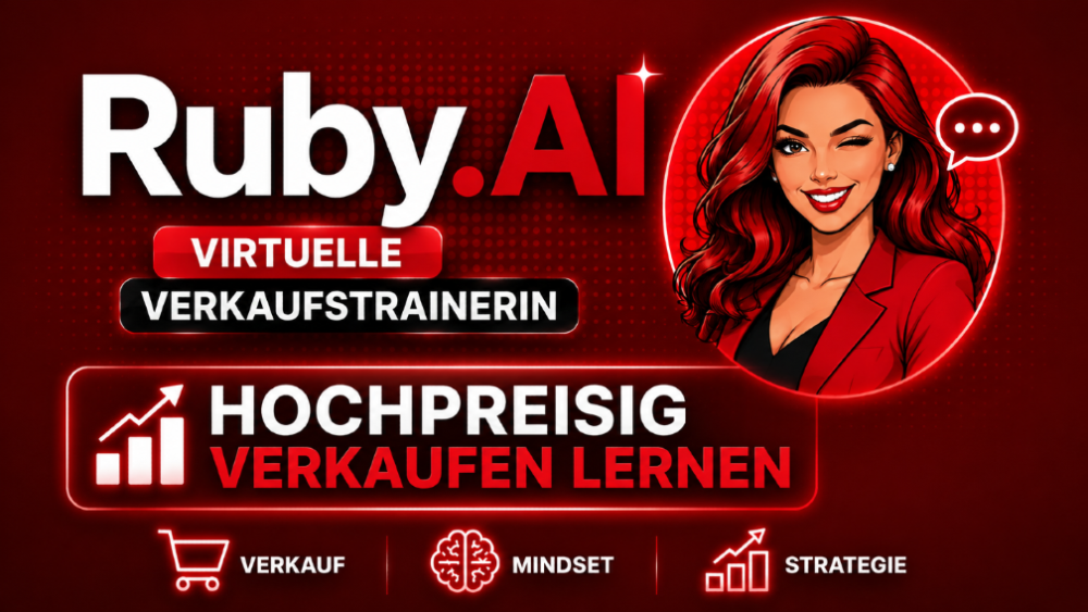 Die virtuelle Verkaufstrainerin Ruby.AI hilft beim Hochpreisig Verkaufen lernen.