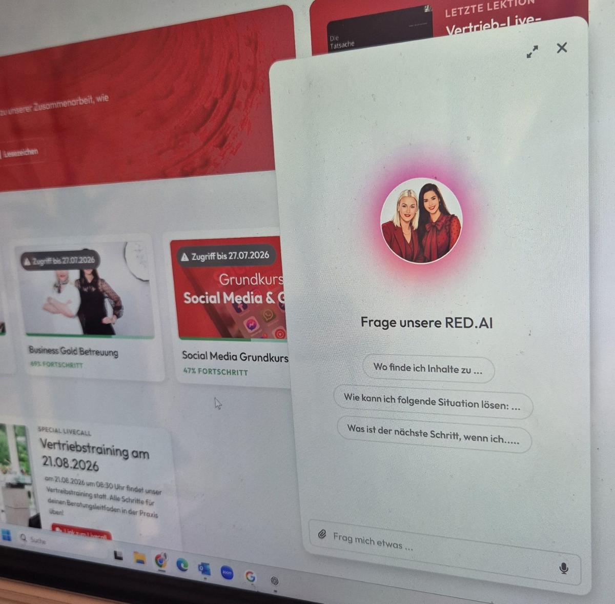Interaktive RED.AI Chat-Schnittstelle für die Beauty Branche.