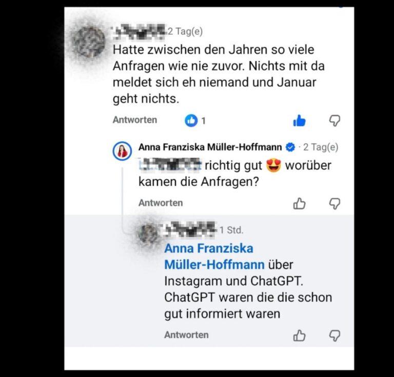 Kosmetikerin - Kundenerfolgsmeldung über ChatGPT