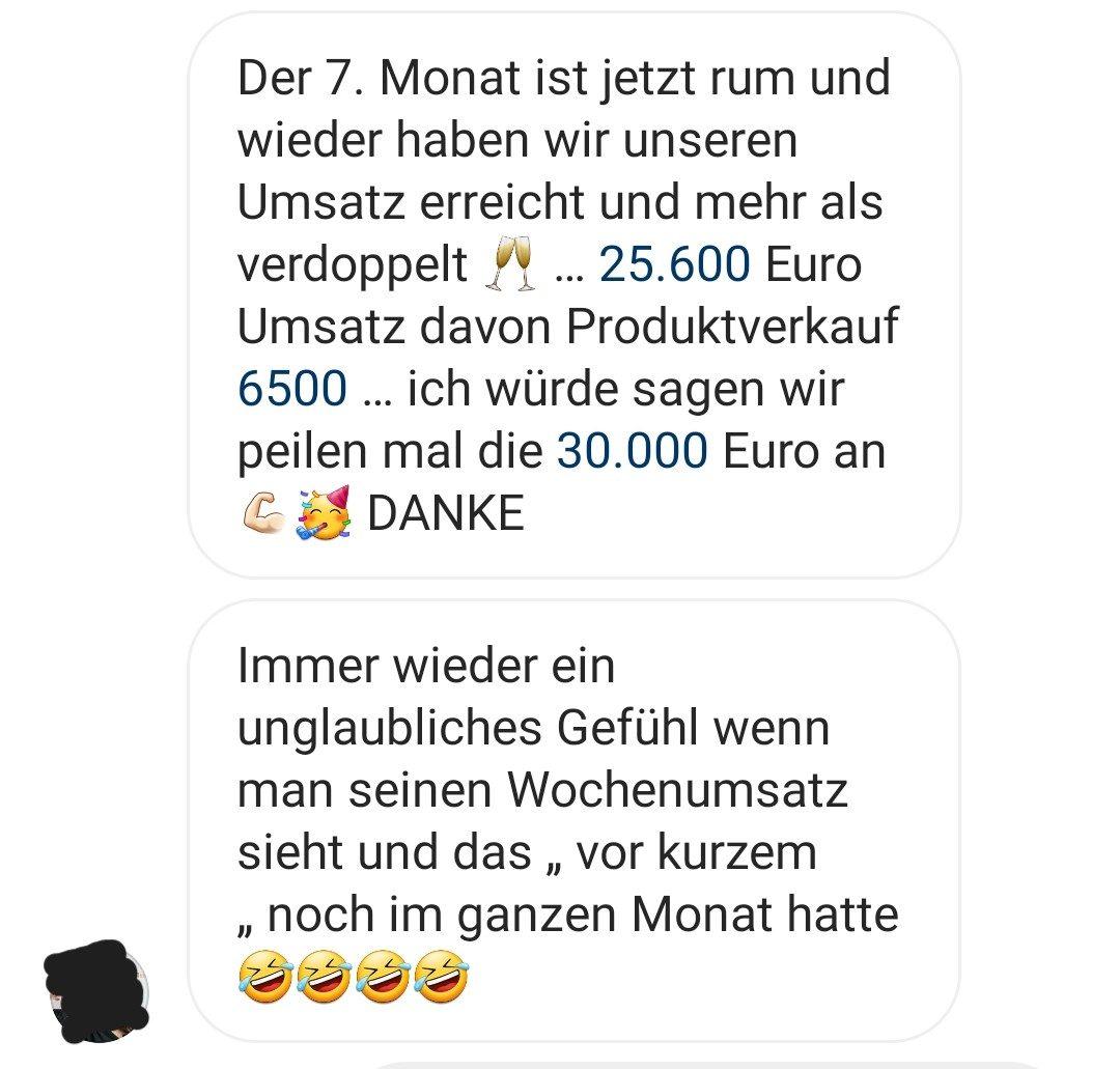 Screenshot einer Kundin mit Kosmetikstudio - Beauty Business Consulting Erfahrungen