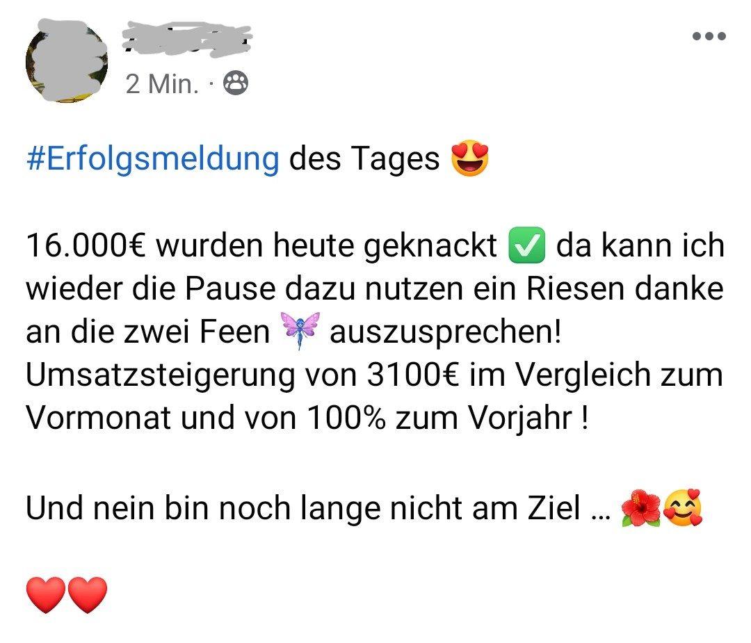 Screenshot Kundin Beauty Business Consulting - Umsatz verdoppelt durch Beratung