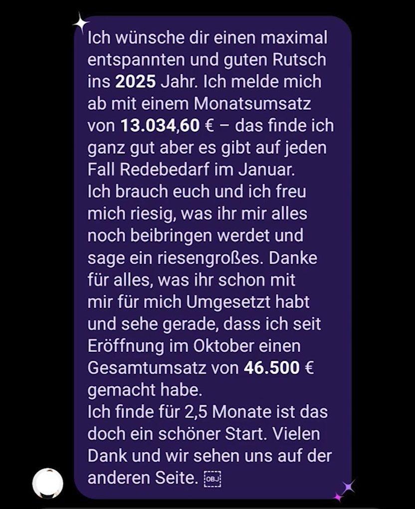 Screenshot Kundin Erfolgsmeldung Beauty Business Consulting