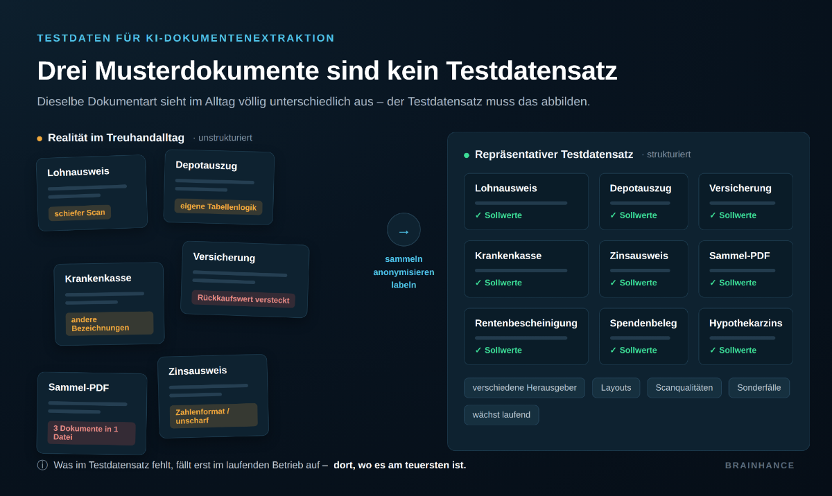 Grafik zu Testdaten für KI bei Lohnausweisen und Dokumentenextraktion.