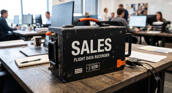 Der Sales Flight Data Recorder zeigt die Bedeutung von Vertriebs-KPIs im Büro.