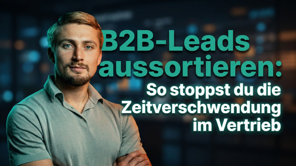 Mann mit verschränkten Armen präsentiert Tipps zum B2B-Leads aussortieren im Vertrieb.