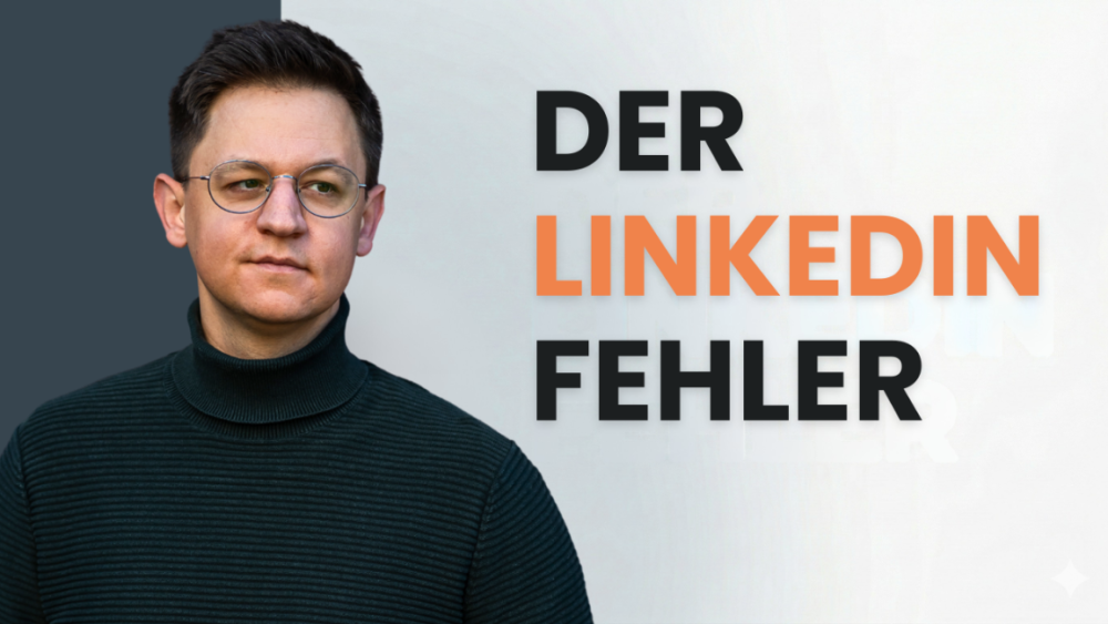 Mann mit Brille spricht über den LinkedIn Fehler.