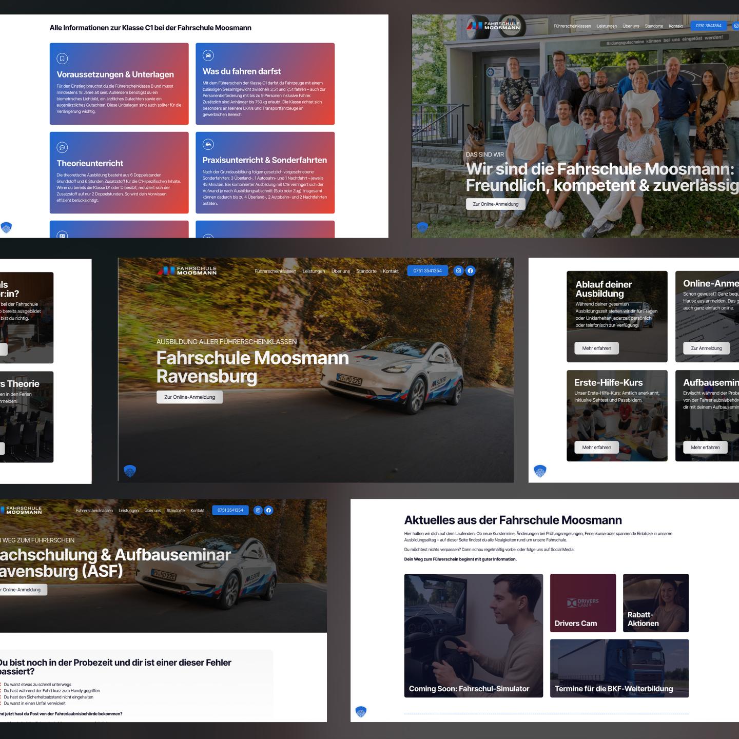 Die Fahrschule Moosmann aus Ravensburg glänzt mit einer neuen Website | + 30 % Online-Anmeldungen