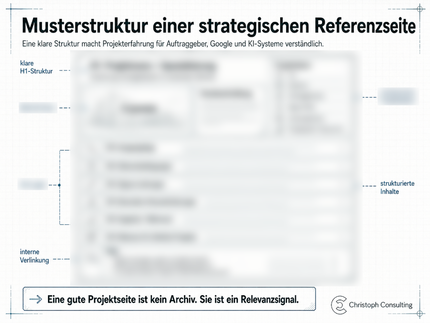 Musterstruktur einer strategischen Referenzseite für Ingenieurbüros.