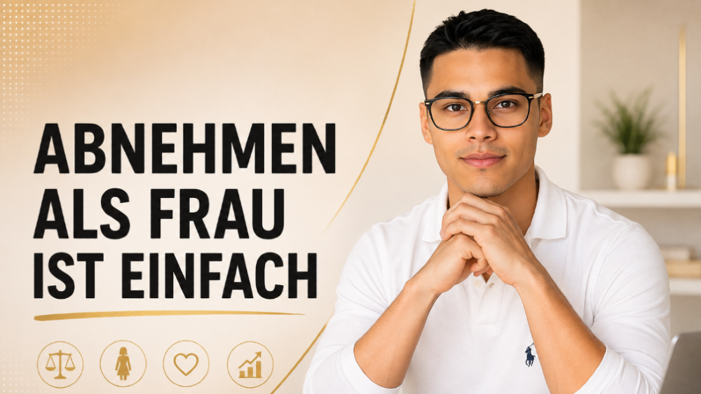 Mann mit Brille zeigt, dass Abnehmen als Frau einfach ist.