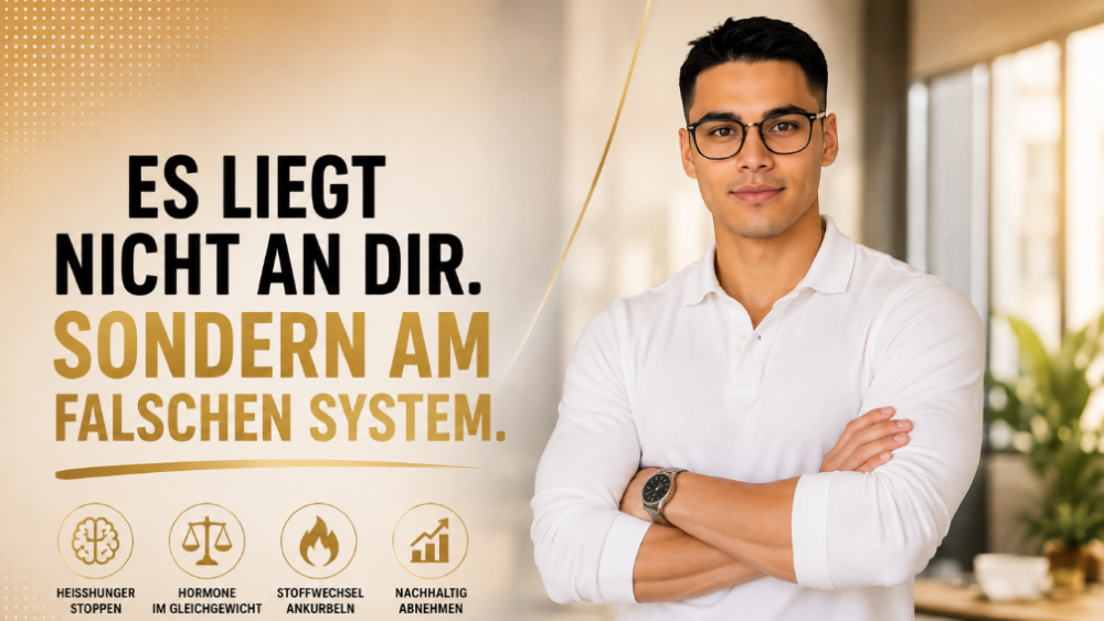 Mann mit verschränkten Armen spricht über das falsche System beim Abnehmen.