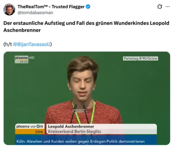 Leopold Aschenbrenner spricht auf der Bühne über Hedgefonds.