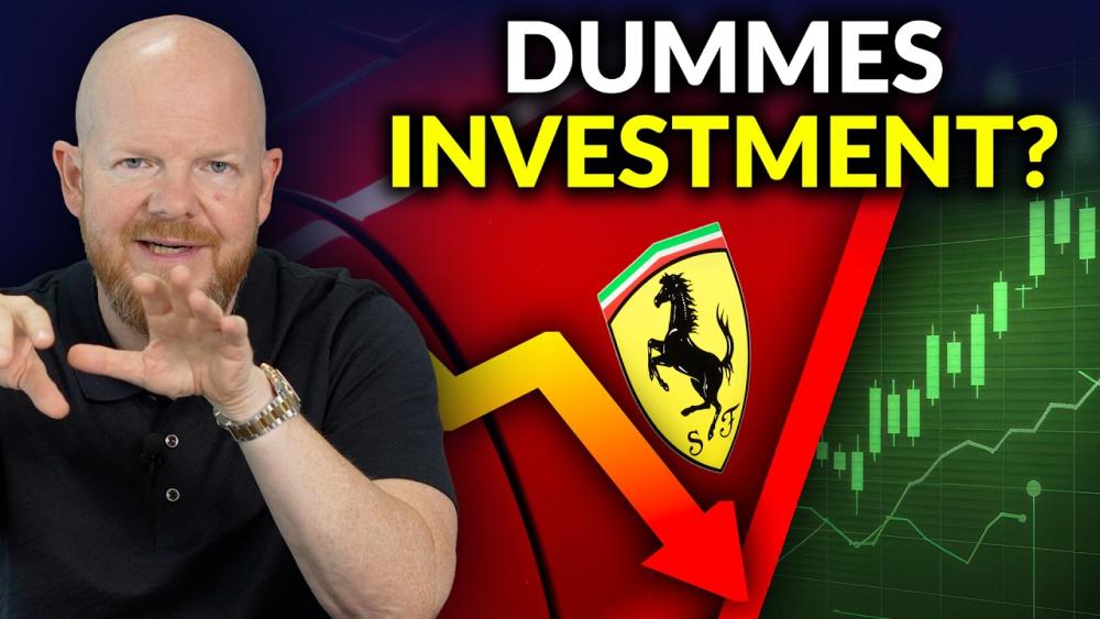 Ein Mann diskutiert über Ferrari als dummes Investment im Vergleich zu Aktien.