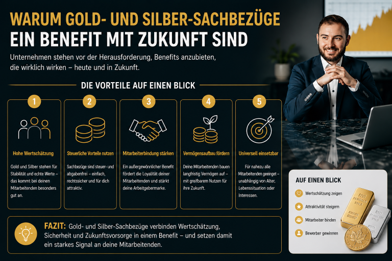 Warum Gold- und Silber-Sachbezüge ein Benefit mit Zukunft sind