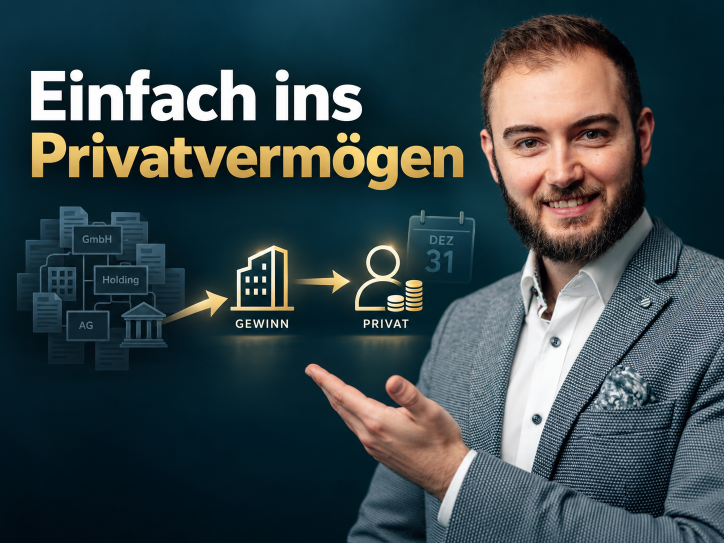 Grafik erklärt den Transfer von Gewinn einer GmbH ins Privatvermögen.