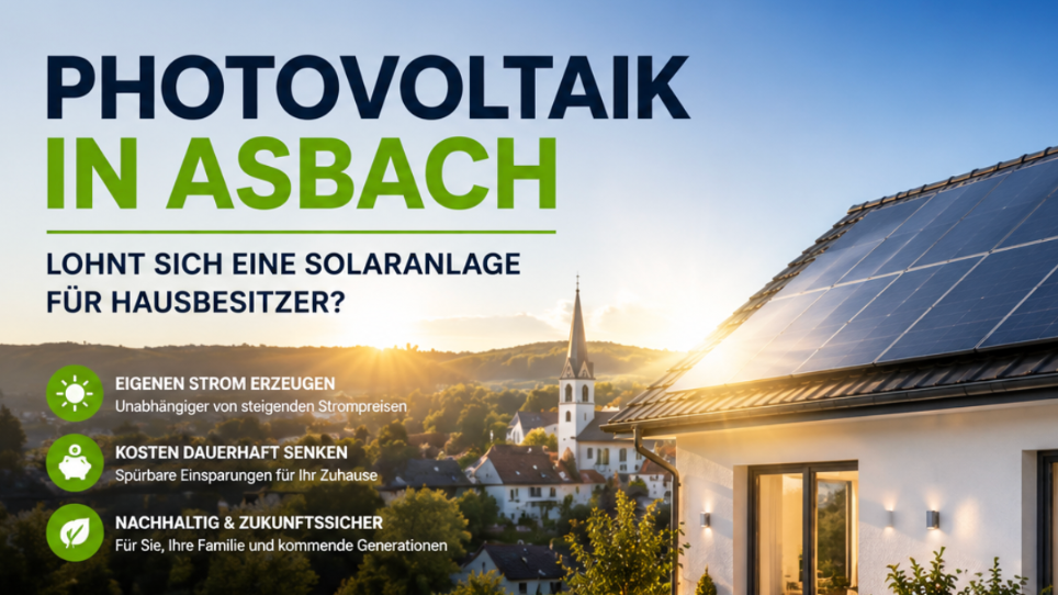 Moderne Photovoltaikanlage in Asbach für mehr Unabhängigkeit und geringere Stromkosten.