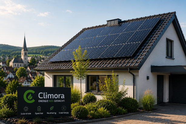 Einfamilienhaus in Eitorf mit Photovoltaikanlage auf dem Dach.