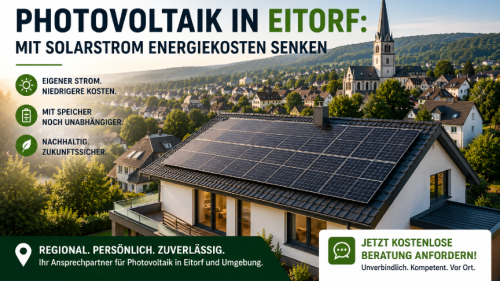 Modernes Einfamilienhaus mit Photovoltaikanlage in Eitorf. Eigener Solarstrom.