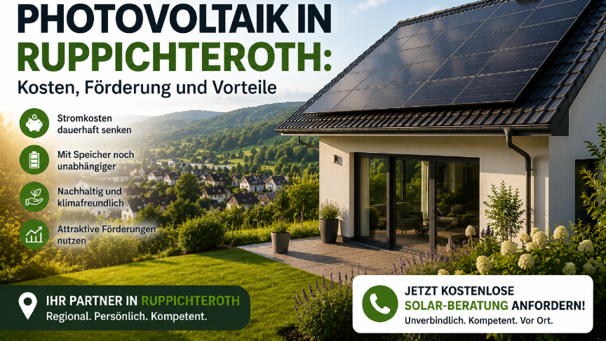 Einfamilienhaus in Ruppichteroth mit Photovoltaikanlage auf dem Dach.