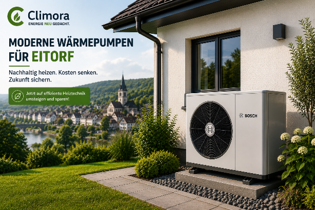 Moderne Wärmepumpe an einem Einfamilienhaus in Eitorf. Immer mehr Hausbesitzer setzen auf nachhaltige Heiztechnik und niedrigere Energiekosten.