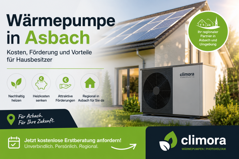 Wärmepumpe in Asbach: Nachhaltig heizen und Energiekosten dauerhaft senken.