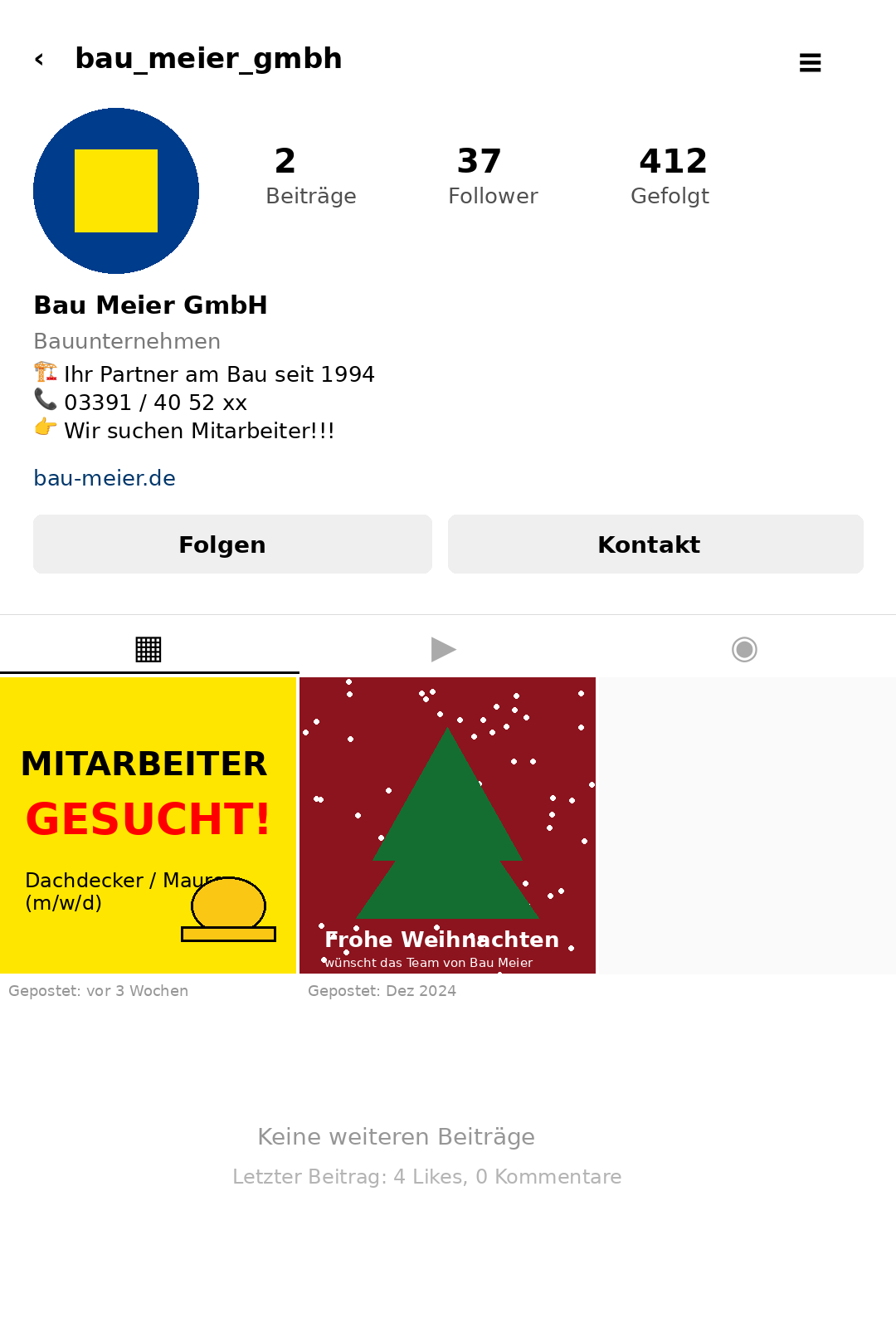 Angebot für Mitarbeiter gesucht bei Bau Meier GmbH im Handwerk.
