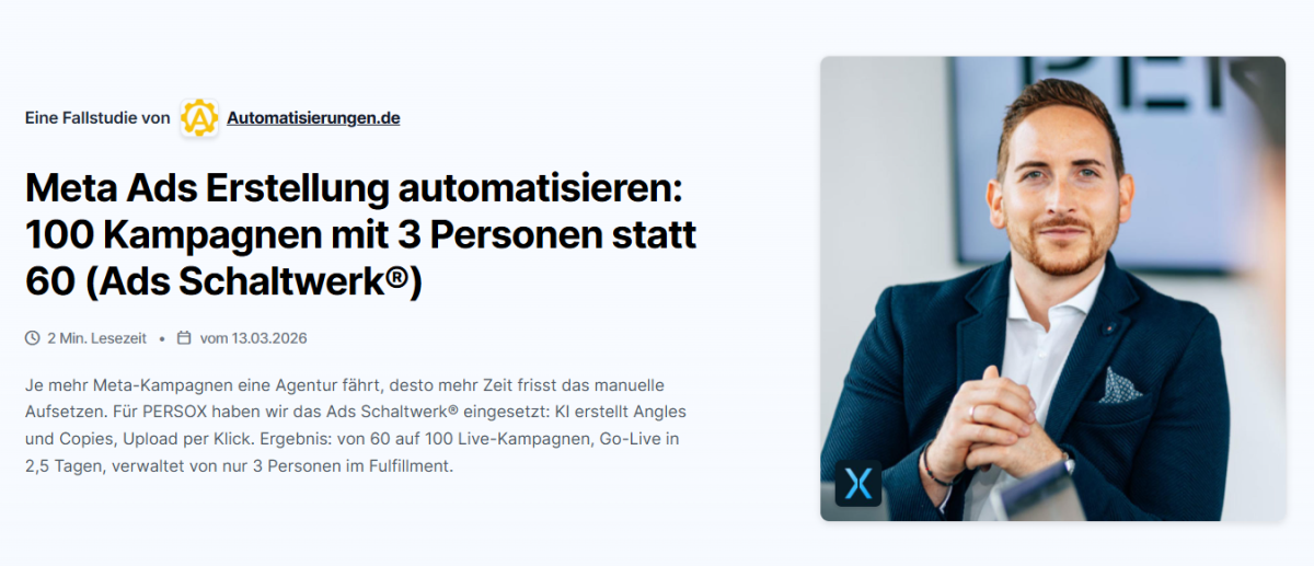 Meta Ads automatisieren: Erfolgreiche Kampagnenerstellung mit nur drei Personen.