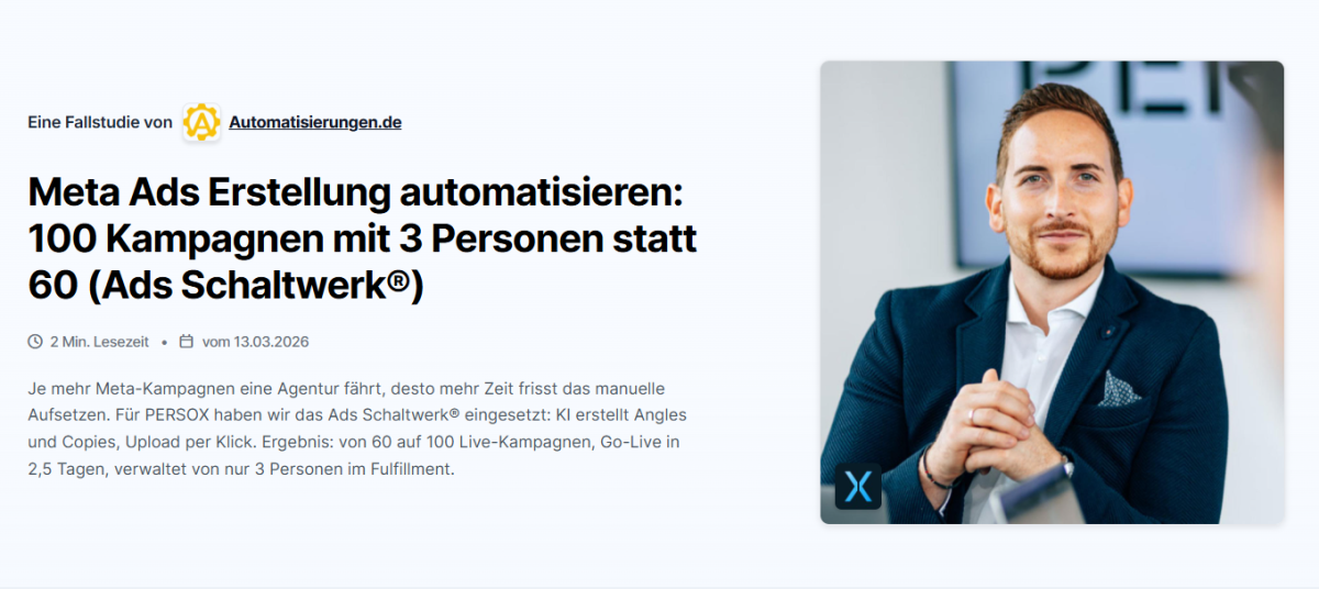 Eine unserer zahllosen Fallstudien, hier von PERSOX, marktführend im Bereich Social Recruiting gegenüber Autohäusern und KFZ-Werkstätten.