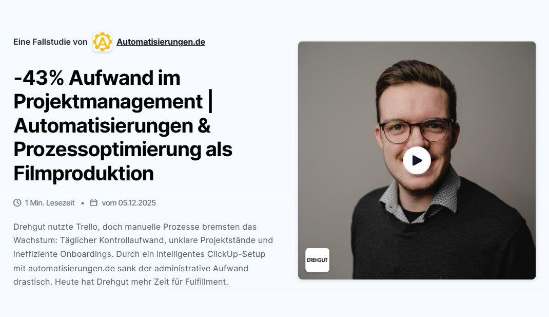 Fallstudie zu unserem Fließband-Fulfillment®:brhttps://www.agenturmarkt.de/agentur/automatisierungen-de-augsburg/fallstudien/arne-rocksien-drehgut-filmproduktion