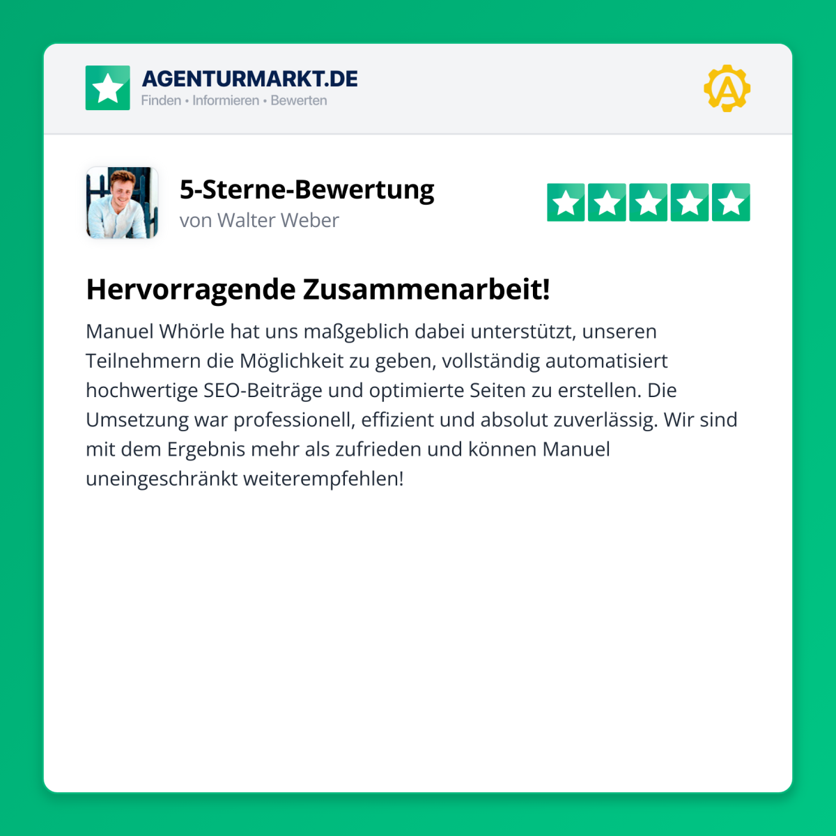 Kundenbewertung von www.walterweber.de