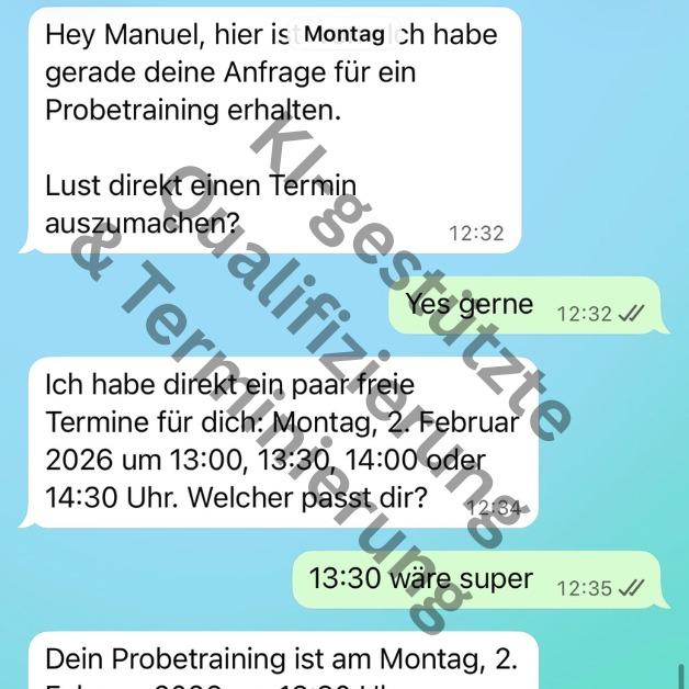 Automatisierte Terminvereinbarung von per Werbeanzeige generierten Online-Leads per Whatsapp-KI-Bot