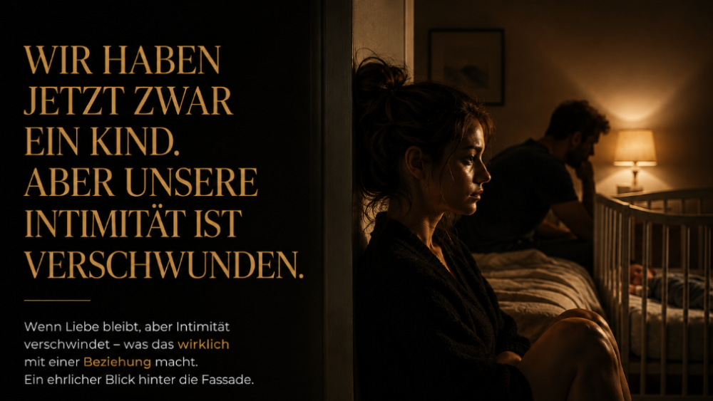 Ein Paar zeigt emotionale Distanz nach der Geburt, Intimität fehlt.