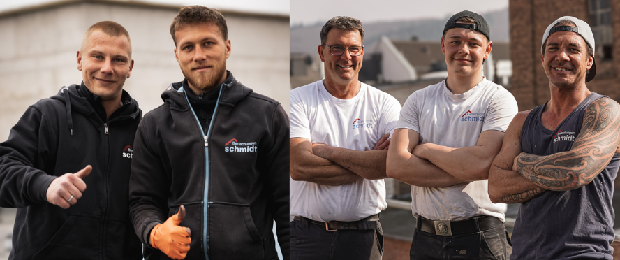 Dachdecker-Teams von Bedachungen Schmidt