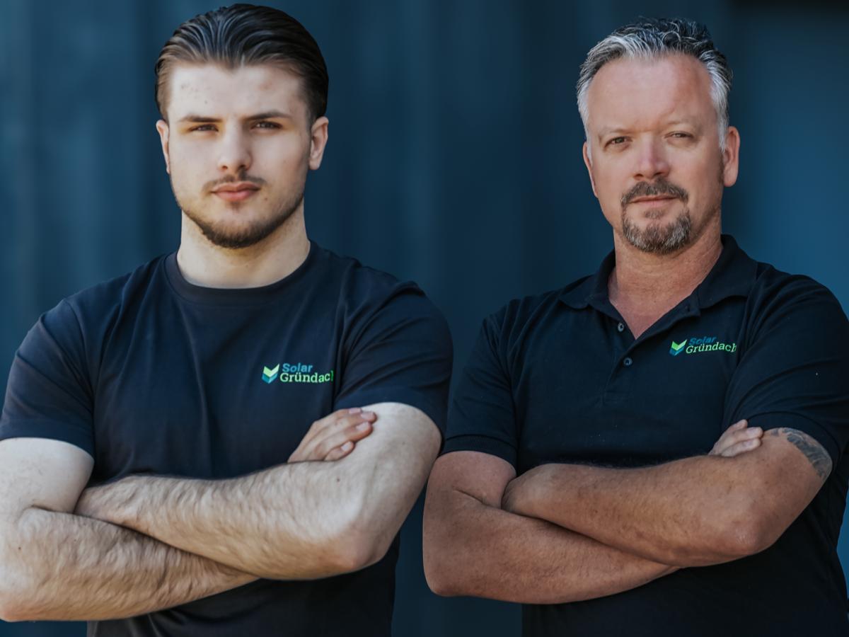 Paul Schmidt und Dirk Wildenberg, Geschäftsführer der SolarGründach GmbH aus Weißenthurm