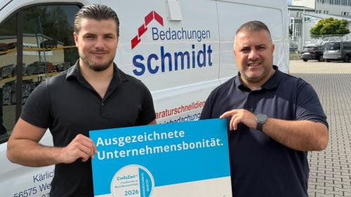 Drittes Crefo-Zert für Bedachungen Schmidt in September 2026