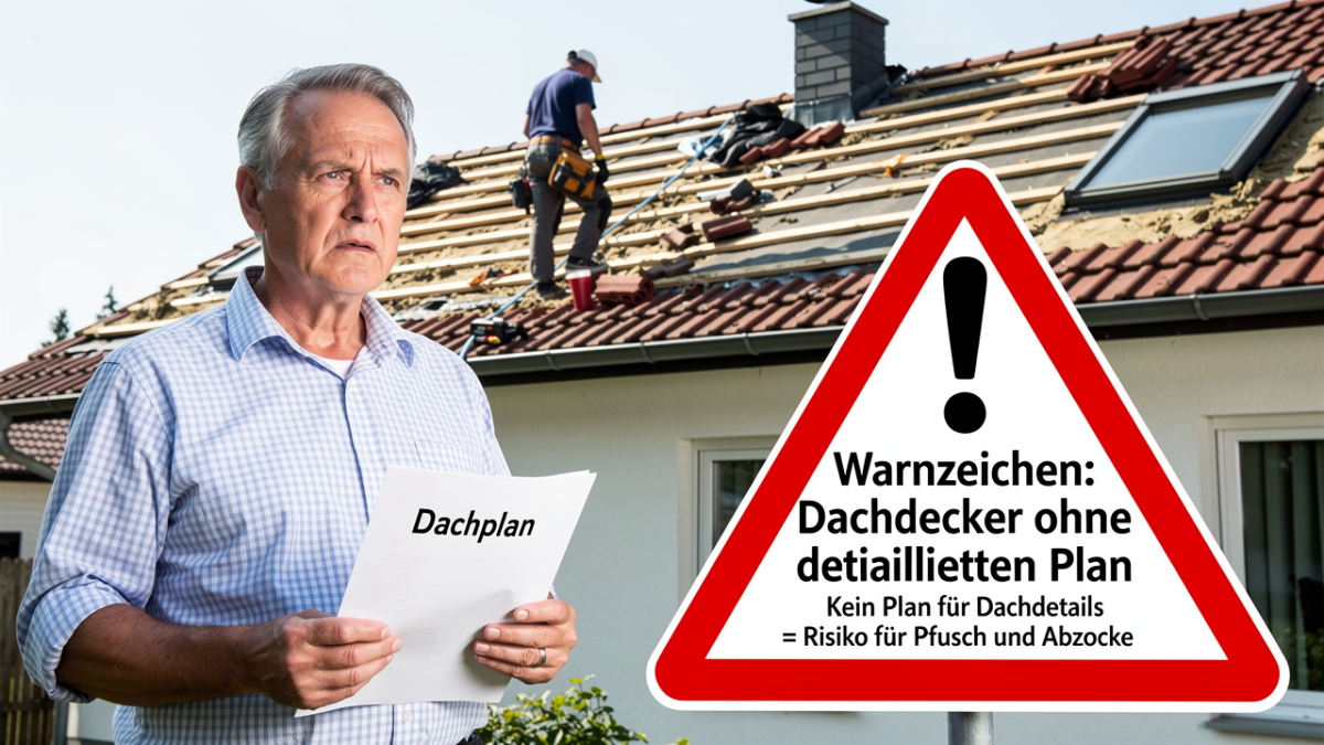 Dein Dachdecker soll dir einen Detailplan bereits vorab geben
