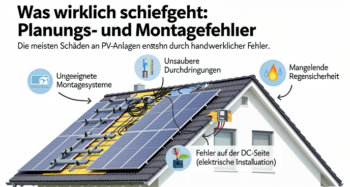Das läuft bei der PV-Anlagen Montage wirklich schief